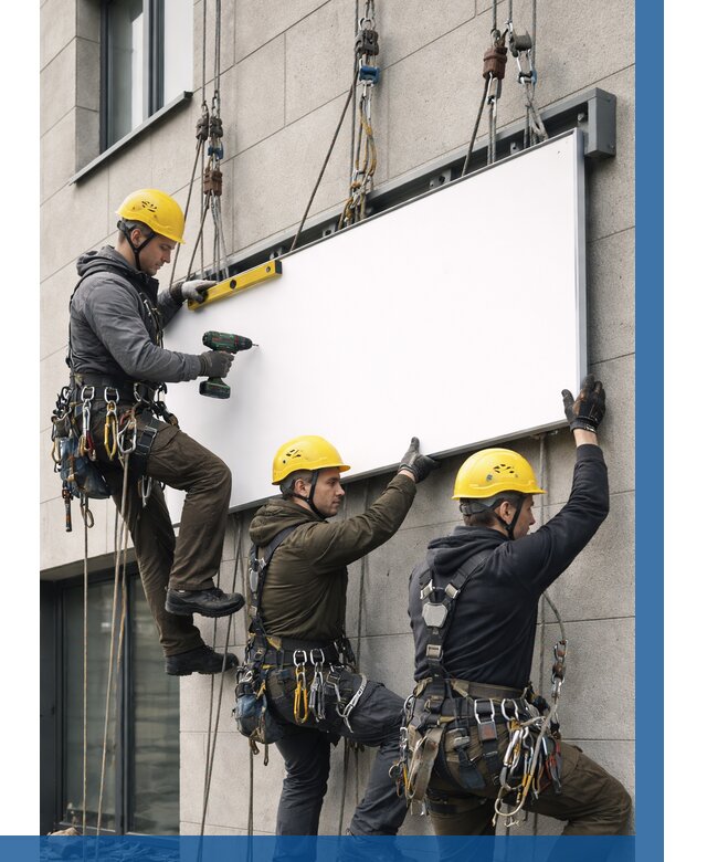 Монтаж рекламной вывески в Воркуте от 8225 р. | ВЫСОТНИК-Врк