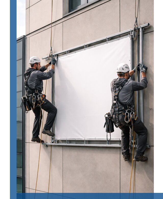 Монтаж наружной рекламной вывески в Воркуте под ключ