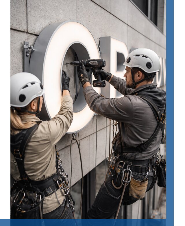 Монтаж световых букв в Воркуте от 3084 р. под ключ ВЫСОТНИК-Врк