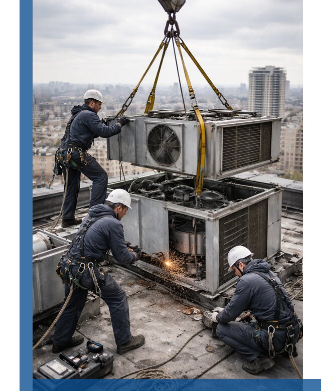 Демонтаж крышной установки в Воркуте любой сложности