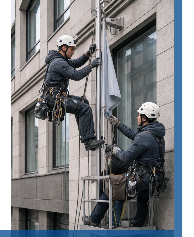 Установка флагов на фасаде в Воркуте от 4626 р. | ВЫСОТНИК-Врк