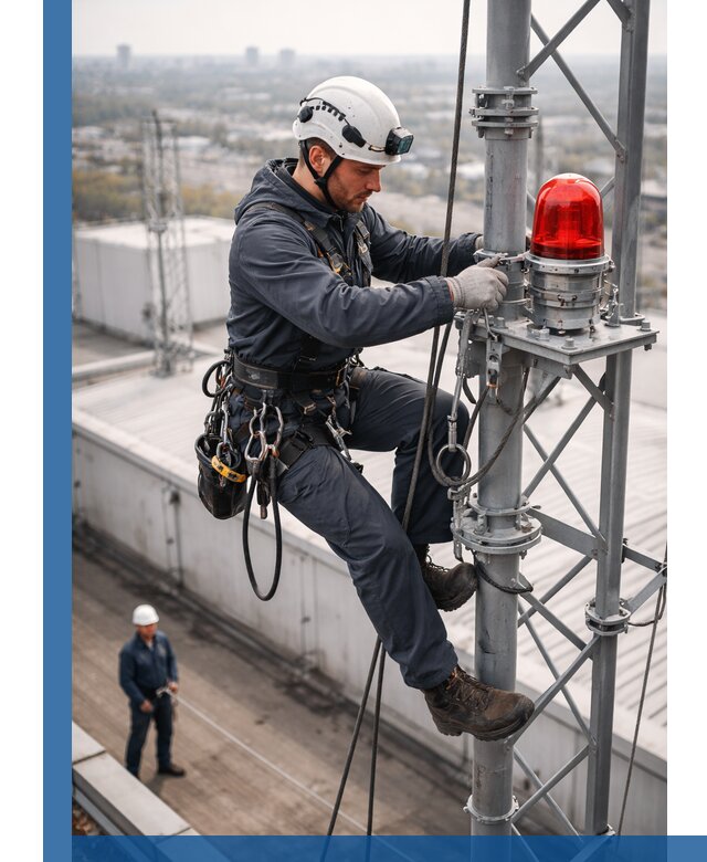 Монтаж заградительных огней и обслуживание объектов в Воркуте