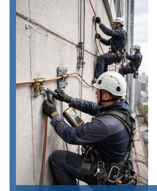 Монтаж системы заземления здания и молниезащиты в Воркуте