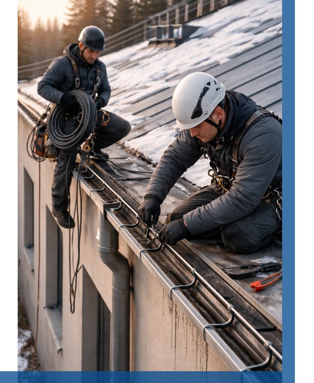 Монтаж греющего кабеля на кровле в Воркуте от 463 р. | ВЫСОТНИК-Врк