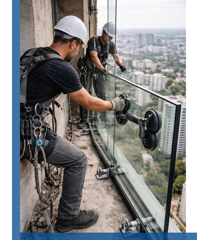 Монтаж стеклянных ограждений под ключ с гарантией в Воркуте