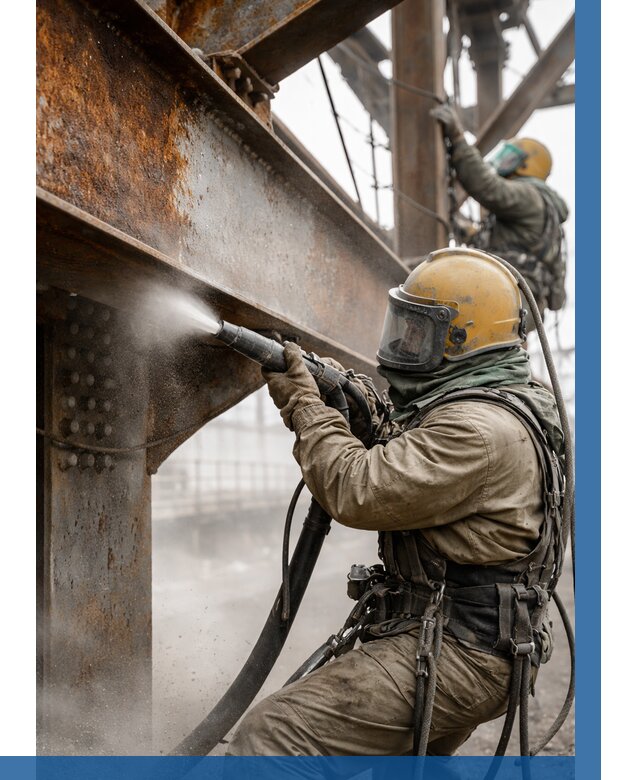 Пескоструйная очистка металлоконструкций в Воркуте по 617 р.  ВЫСОТНИК-Врк