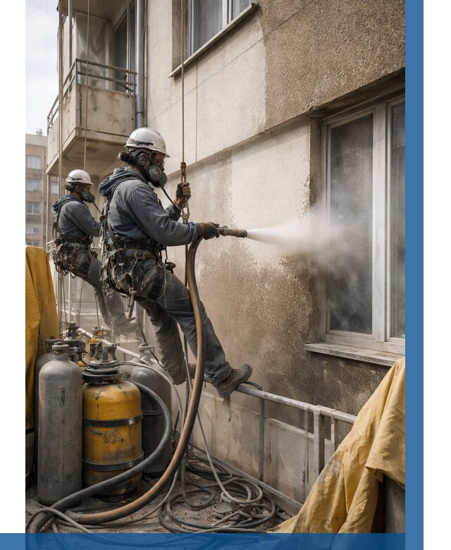 Пескоструйная очистка фасада в Воркуте от 668 р. | ВЫСОТНИК-Врк