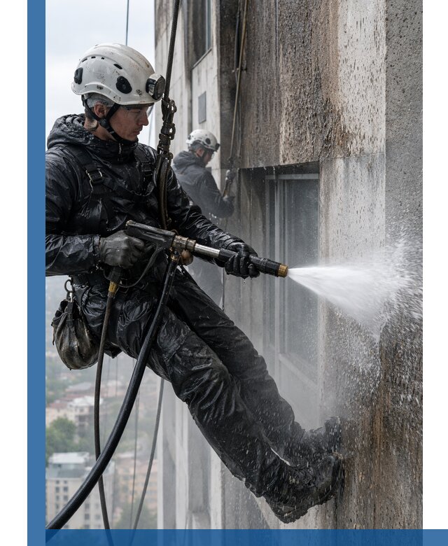 Гидроструйная очистка фасадов и конструкций в Воркуте