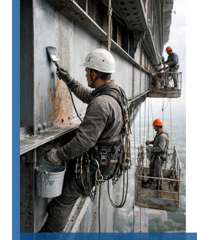 Покраска металлоконструкций на высоте в Воркуте профессионально