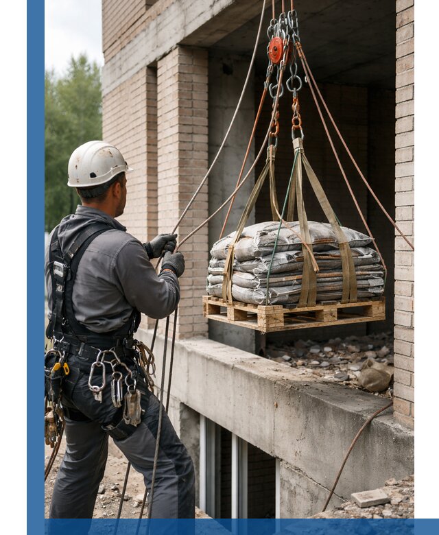 Подъем материалов на этаж веревками в Воркуте оперативно
