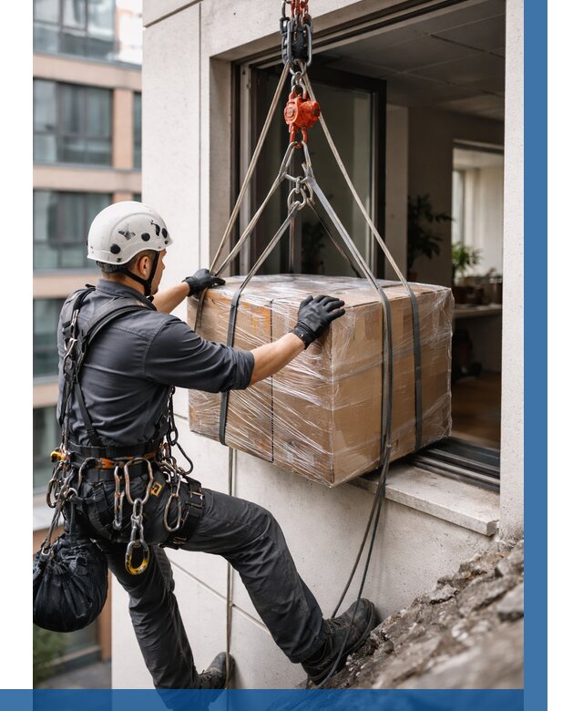 Подъем груза через окно в Воркуте от 4626 р. | ВЫСОТНИК-Врк