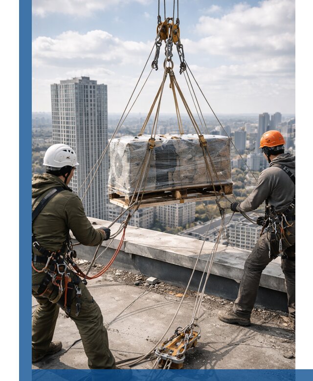 Подъем и монтаж крупногабаритных грузов на крышу в Воркуте