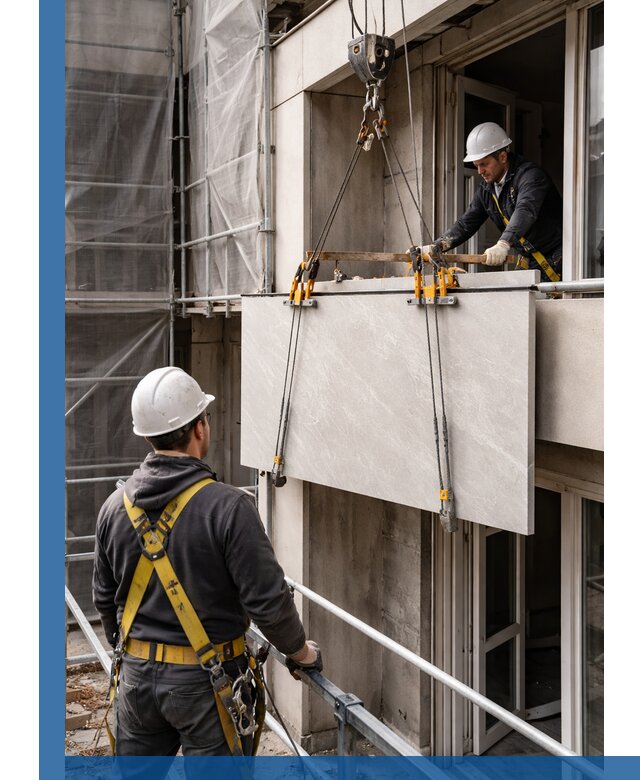 Подъем керамогранита на этаж в Воркуте грузчиками и техникой