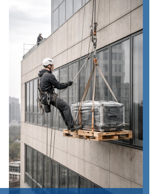 Спуск груза по фасаду в Воркуте от 3598 р. | ВЫСОТНИК-Врк