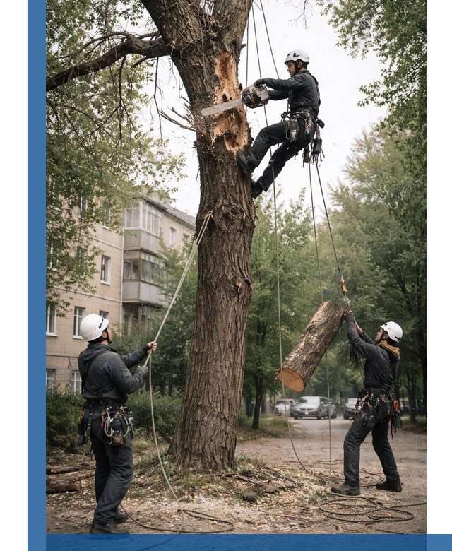 Срочное удаление аварийных деревьев в Воркуте с гарантией безопасности