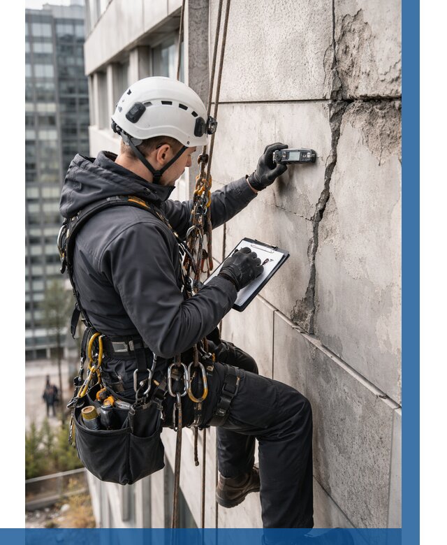 Обследование фасада альпинистами в Воркуте от 123 р. | ВЫСОТНИК-Врк