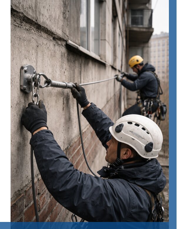 Монтаж анкерных линий в Воркуте от 3084 р. | ВЫСОТНИК-Врк