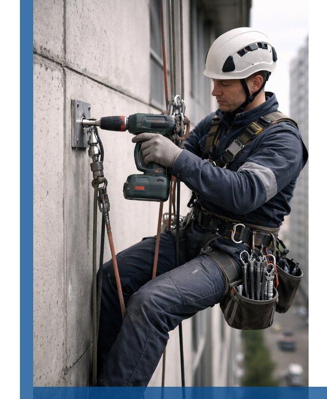 Установка анкерных точек для высотных работ в Воркуте