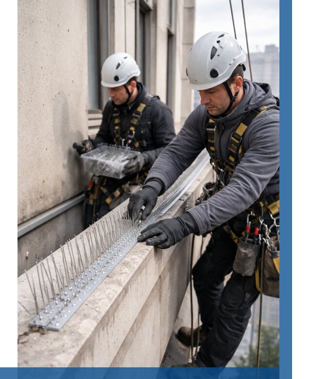 Установка шипов от птиц в Воркуте от 874 р. | ВЫСОТНИК-Врк